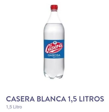 CASERA GASEOSA BLANCA BOTELLA 1,5 LITROS